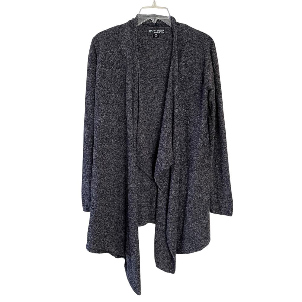 BAREFOOT DREAMS Bamboo Chic Lite Women's Size S/M Black Open Hi-Low Cardigan